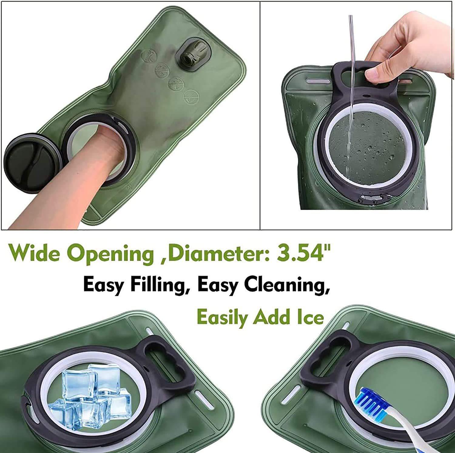 Cycling Backpack Water Bag 2l Water Bag Suction Nozzle Outdoor Sports Water Bladder Mountaineering Camping Eva Folding Water Bag Doba